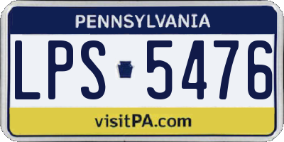 PA license plate LPS5476