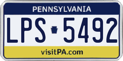 PA license plate LPS5492
