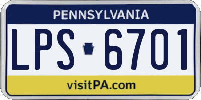 PA license plate LPS6701