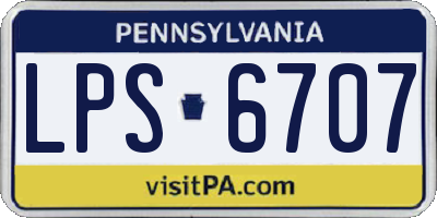 PA license plate LPS6707