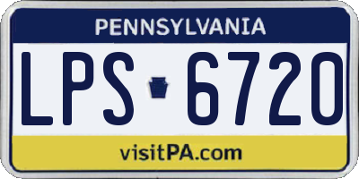 PA license plate LPS6720