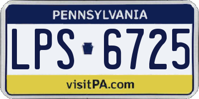 PA license plate LPS6725