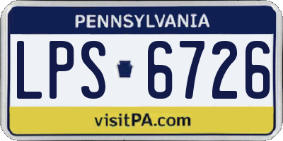 PA license plate LPS6726