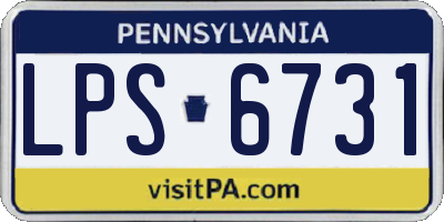 PA license plate LPS6731