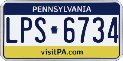 PA license plate LPS6734