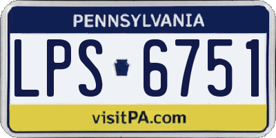 PA license plate LPS6751