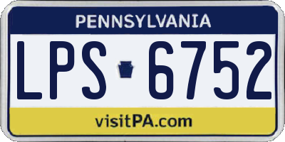 PA license plate LPS6752