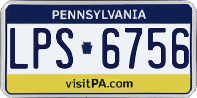PA license plate LPS6756