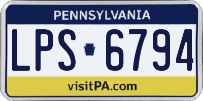 PA license plate LPS6794