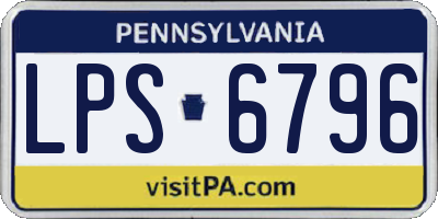 PA license plate LPS6796