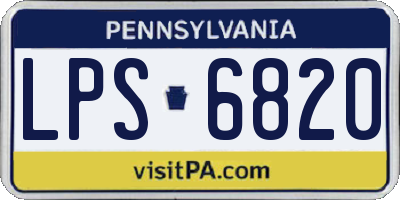 PA license plate LPS6820