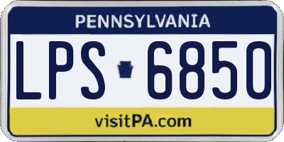 PA license plate LPS6850