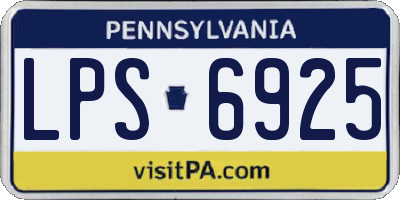 PA license plate LPS6925