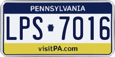 PA license plate LPS7016
