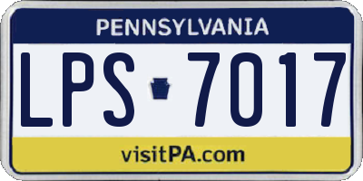 PA license plate LPS7017