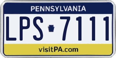 PA license plate LPS7111