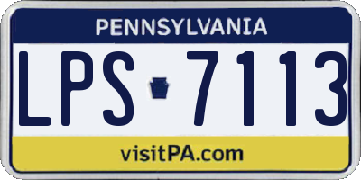 PA license plate LPS7113