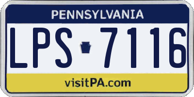 PA license plate LPS7116
