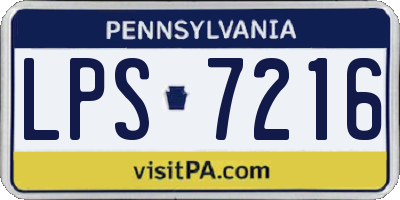 PA license plate LPS7216