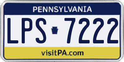 PA license plate LPS7222