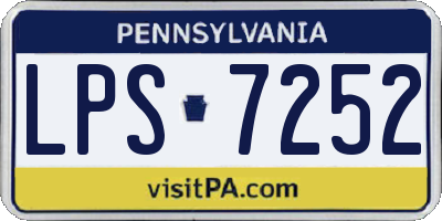 PA license plate LPS7252