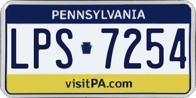 PA license plate LPS7254