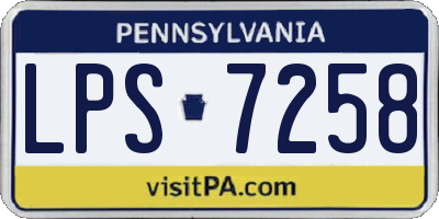 PA license plate LPS7258