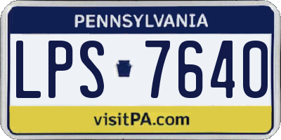PA license plate LPS7640