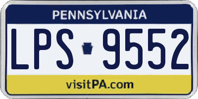 PA license plate LPS9552