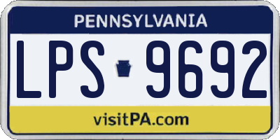 PA license plate LPS9692
