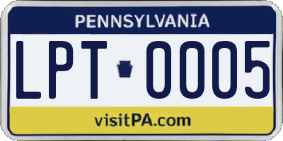 PA license plate LPT0005