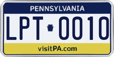 PA license plate LPT0010