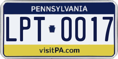 PA license plate LPT0017