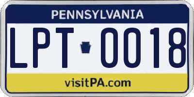 PA license plate LPT0018