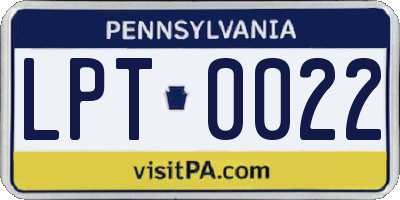 PA license plate LPT0022