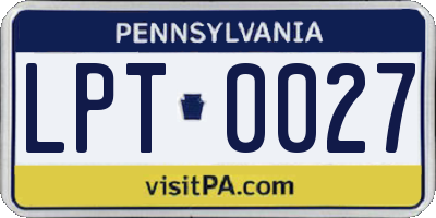 PA license plate LPT0027