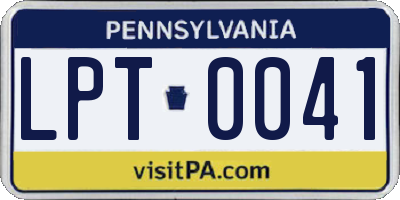 PA license plate LPT0041