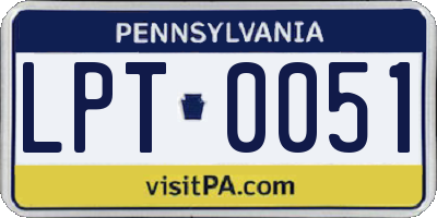 PA license plate LPT0051