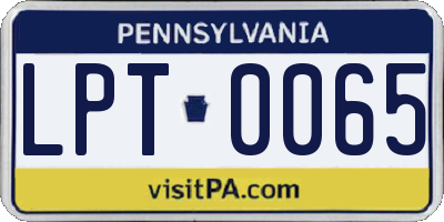 PA license plate LPT0065