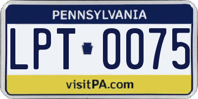 PA license plate LPT0075