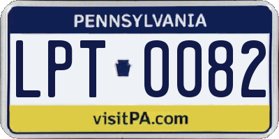 PA license plate LPT0082