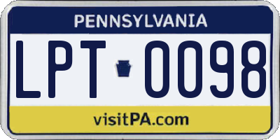 PA license plate LPT0098