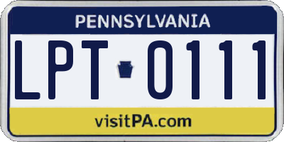 PA license plate LPT0111