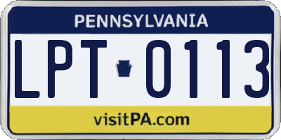 PA license plate LPT0113