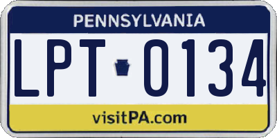 PA license plate LPT0134