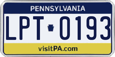 PA license plate LPT0193