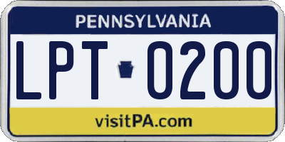 PA license plate LPT0200
