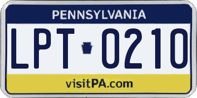 PA license plate LPT0210