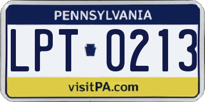 PA license plate LPT0213