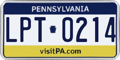 PA license plate LPT0214
